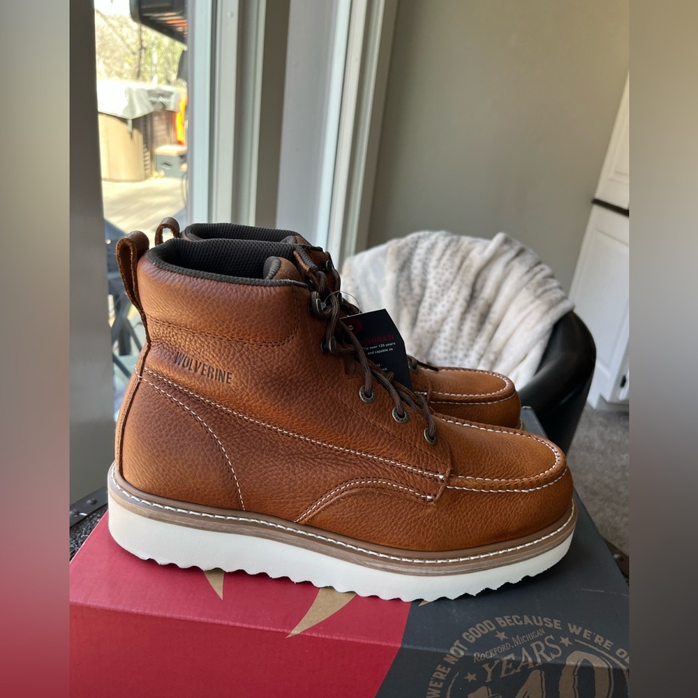 WOLVERINE WORK WEDGE 6” WORK BOOTS IN BROWN 12 M - Picture 6 of 10